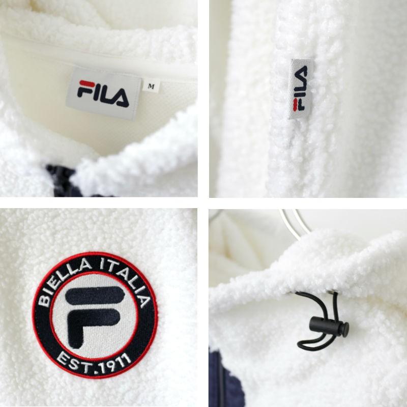 FILA フィラ ボアフードアノラックパーカー フーディー ハーフジップ メンズ レディース ユニセックス ゆったり ルーズ オーバー ロゴ もこもこ 秋冬 | FILA | 05