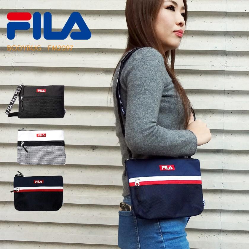 FILA フィラ ロゴテープ サコッシュ ショルダーバッグ ホワイト
