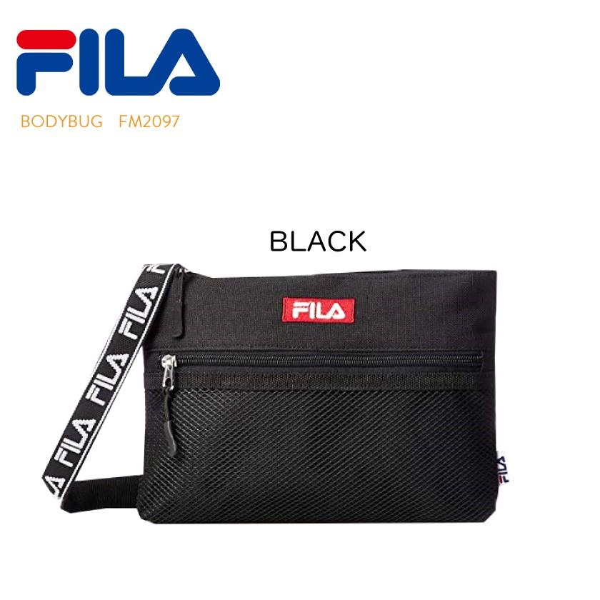 FILA フィラ ロゴテープ サコッシュ ショルダーバッグ ホワイト ブラック トリコロール ボックスロゴ  ストリート メンズ レディース | FILA | 03
