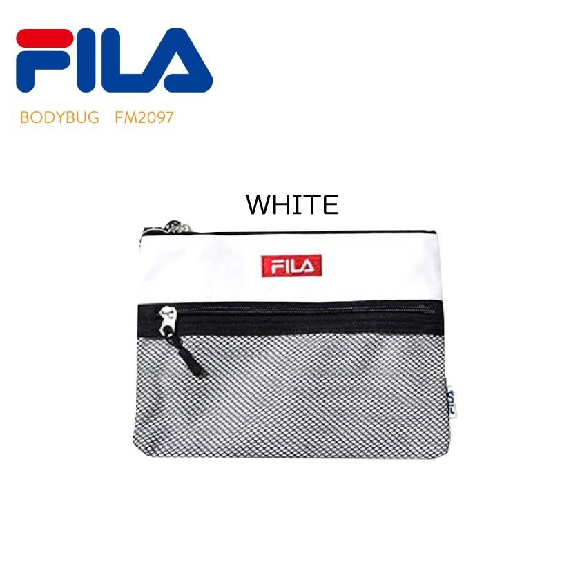 FILA フィラ ロゴテープ サコッシュ ショルダーバッグ ホワイト ブラック トリコロール ボックスロゴ  ストリート メンズ レディース | FILA | 04