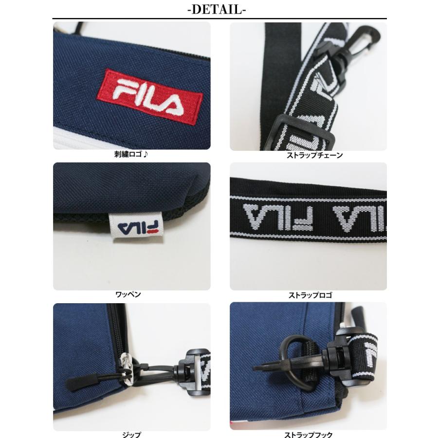 FILA フィラ ロゴテープ サコッシュ ショルダーバッグ ホワイト ブラック トリコロール ボックスロゴ  ストリート メンズ レディース | FILA | 06