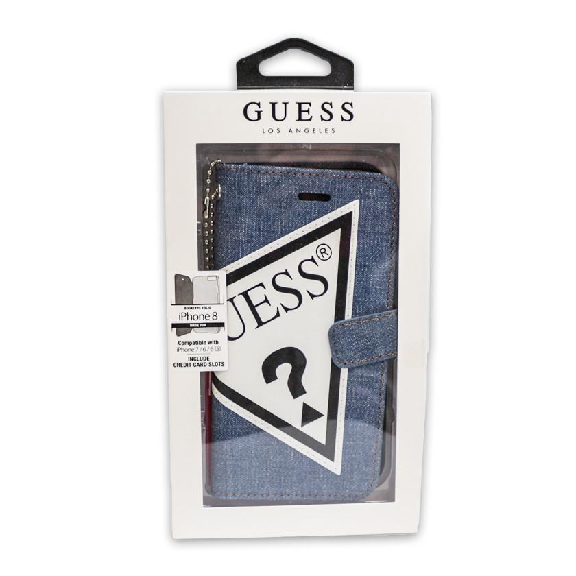ゲス GUESS アイフォン8 手帳型 iphoneケース ブランド iPhone 8 カバー 正規ライセンス品 デニム 電話 スマホ ブルー | GUESS | 06