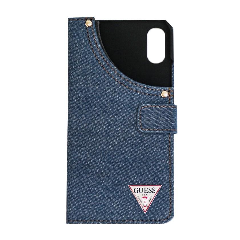 GUESS 正規ライセンス品 iPhoneXケース メンズ レディース カバー アイフォンXケース メタリック アルミ 手帳型 スマホ カバー iPhoneX ゲス | GUESS | 01