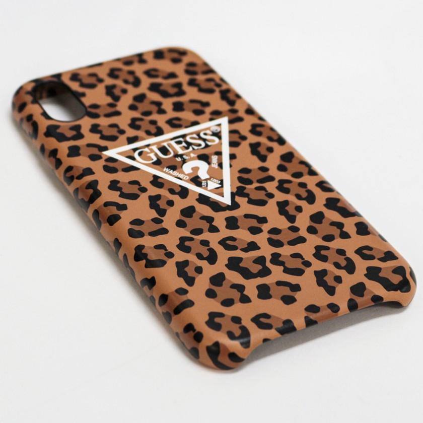 ゲス GUESS iphoneケース アイフォン10 ハードケース iphoneX トライアングルロゴ レオパード ヒョウ柄 豹柄  スマホ　カバー | GUESS | 04