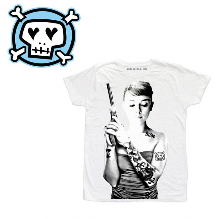 RUDE ルード イタリア 刺青 POP BANDIT (Man) WHITE メンズ mens パロディ RUDE ルード Gun パロディ Tシャツ イタリアブランド 半袖 メンズ t