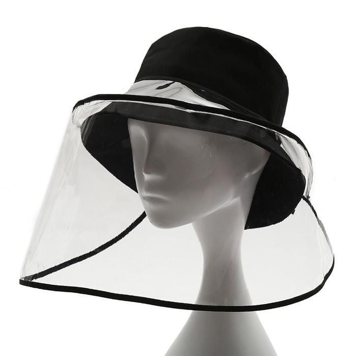 帽子付 カバー セット 透明 ハット カバー 帽子マスク ウイルス対策　花粉対策　帽子カバー フェイスカバー 保護カバー 飛沫防止 レディース メンズ |  | 02
