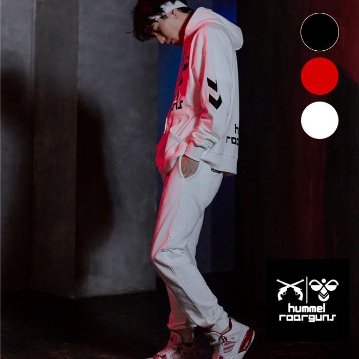 送料無料 roarguns×hummel ロアー ロアーガンズ セットアップ ヒュンメル オーバーサイズフーディー＆ロゴ刺繍パンツ上下 setup ジャージ roarguns ロアー ロアーガンズ セットアップ ヒュンメル オーバー