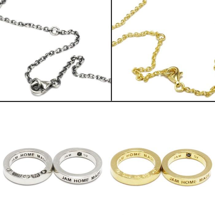 JAM HOME MADE ジャムホームメイド 平打ちダブルダイヤモンドネックレス ゴールド シルバー 金 銀 |  | 02