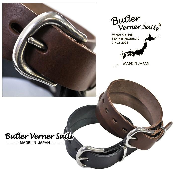 Butler Verner Sails(バトラーバーナーセイルズ)ピューターバックル本革ベルト(日本製) レザー ベルト | Butler Verner Sails | 02