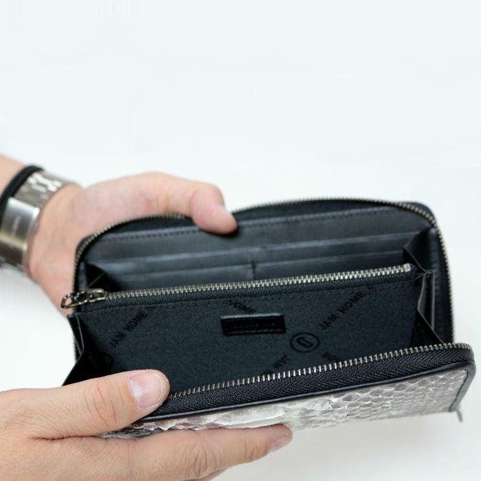 JAM HOME MADE ジャムホームメイド リアルパイソンジップロングウォレット -NATURAL- 長財布 メンズ 記念日 蛇革 牛革 ラウンドジップ | JAM HOME MADE | 07