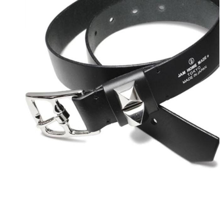 JAM HOME MADE ジャムホームメイド POST プレーンスタッズベルト -SINGLE- レザー ブラック メンズ mens | JAM HOME MADE | 02