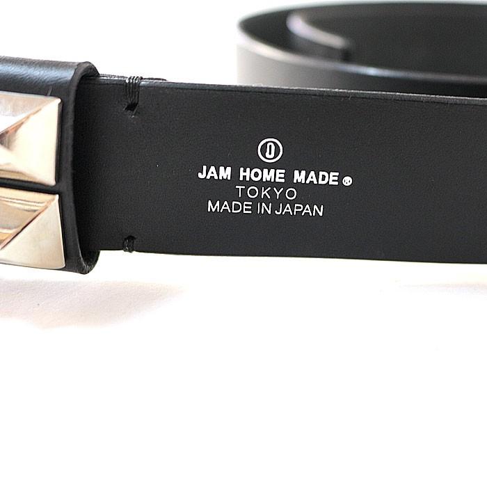 JAM HOME MADE ジャムホームメイド POST プレーンスタッズベルト -DOUBLE- 本革 ベルト レザー ブラック メンズ | JAM HOME MADE | 02