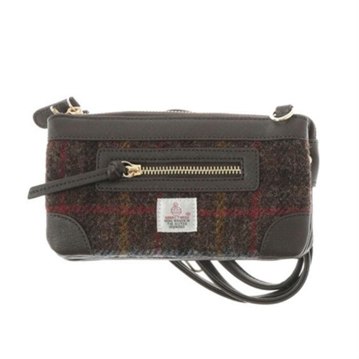 ハリスツイード HARRIS TWEED ウォレットショルダー 財布 ショルダーバッグ ブラック ワイン ブラウン khb1704 |  | 01