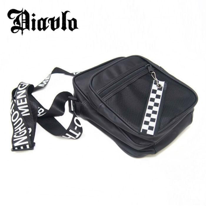Diavlo ディアブロ テープ付ショルダーバッグ メンズ レディース ユニセックス カジュアル BAG ブラック | 