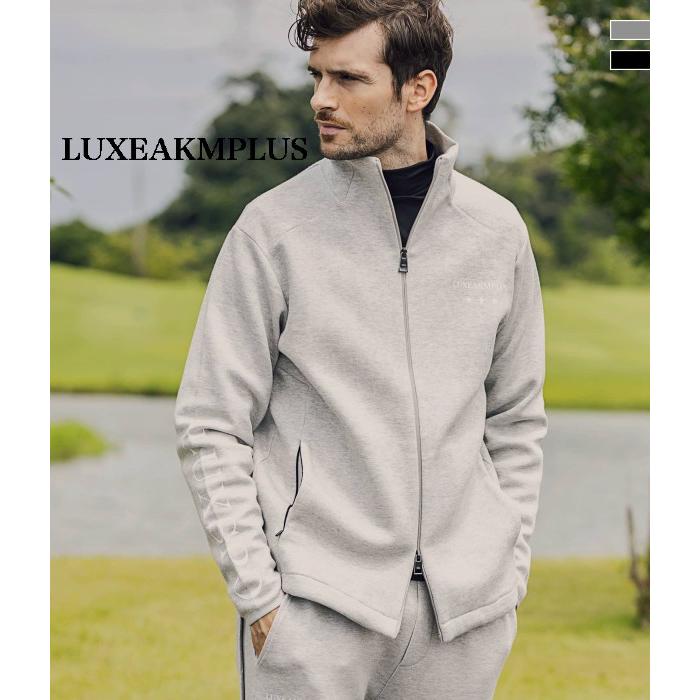SALE セール LUXEAKMPLUS リュクスエイケイエムプラス スムースロゴトラックジャケット メンズ 男性 ゴルフ GOLF スポーツウェア スウェット ブランド おしゃれ LUXE AKM PLUS SALE セール リュクスエイケイエムプラス スムースロゴ