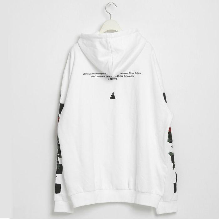 LEGENDA レジェンダ CHEKER×ROSE EMBROIDERY ルーズシルエットプルオーバーパーカー オバーサイズ パーカー |  | 02