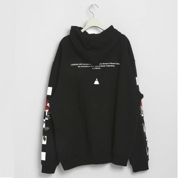 LEGENDA レジェンダ CHEKER×ROSE EMBROIDERY ルーズシルエットプルオーバーパーカー オバーサイズ パーカー |  | 03