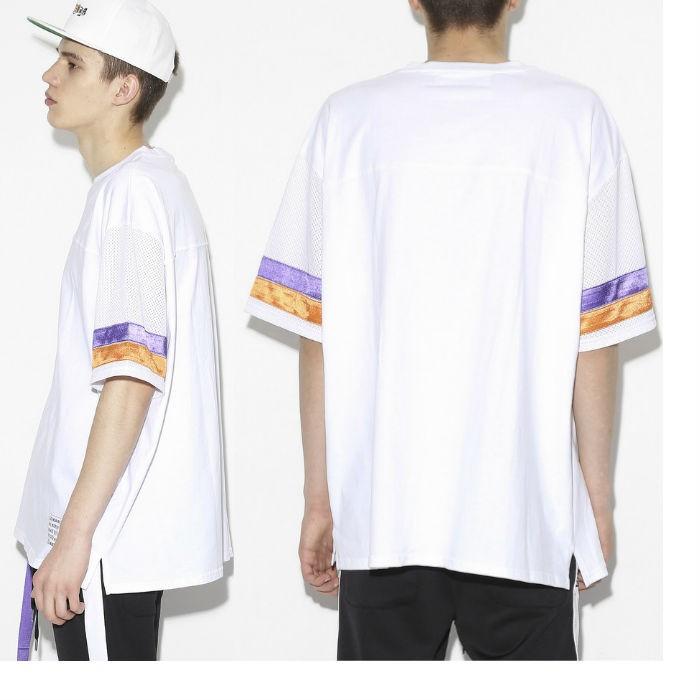 レジェンダ メッシュコンビ ルーズシルエット クルーネックTシャツ ストリート カジュアル ビッグサイズLEC650 |  | 04