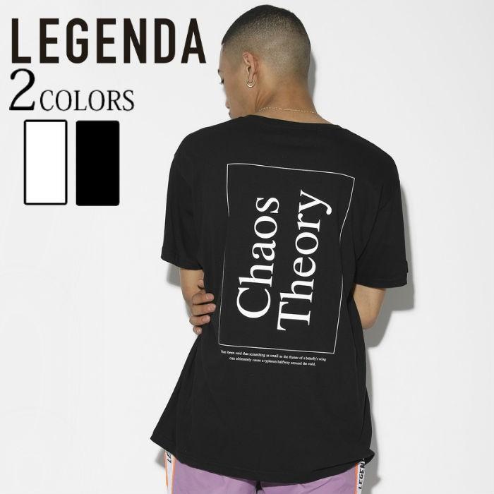 LEGENDA レジェンダ Chaos Theory ルーズシルエットクルーネックTシャツ メンズ カジュアル ストリート プリント オーバーサイズ 半袖 プレゼント | 