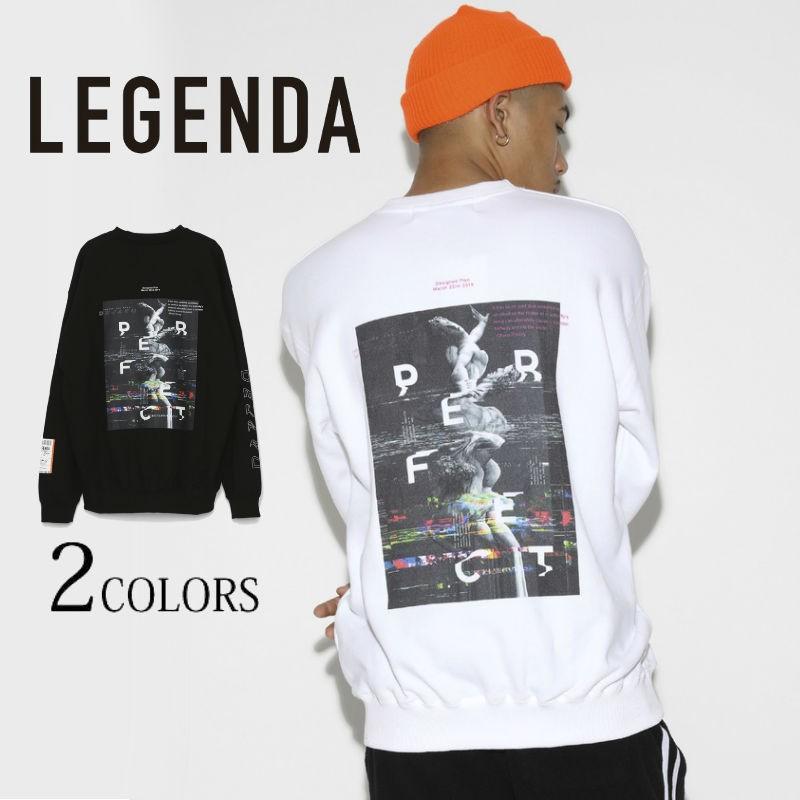 LEGENDA レジェンダ Perfect ルーズシルエットスウェットトレーナー メンズ レディース カジュアル ストリート オーバーサイズ | 