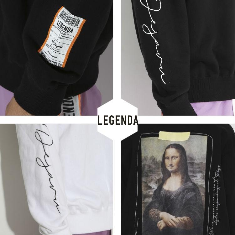 LEGENDA レジェンダ Graffiti Art Sweat Shirt スウェットトレーナー ルーズシルエット メンズ レディース ユニセックス モナリザ スト系 ストリート ブランド｜upper-gate｜12