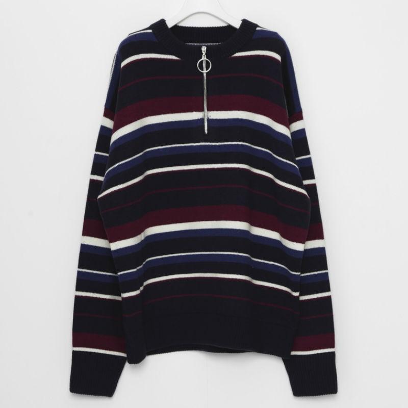 LEGENDA レジェンダ Half Zip COLOR Sweater ニット セーター ボーダー