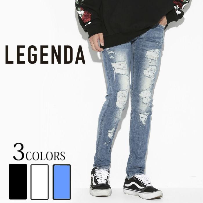 LEGENDA レジェンダ Crash スーパースキニーデニム メンズ ジーンズ