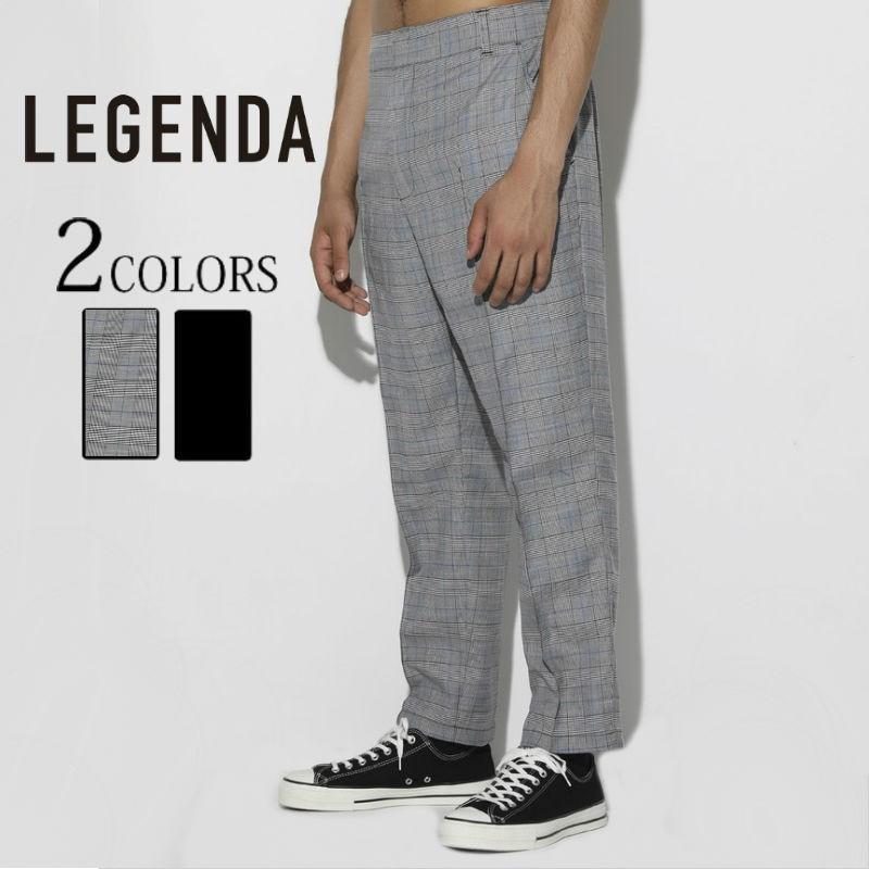 LEGENDA レジェンダ T/R Fabric Tapered Slacks pants テーパードスラックス チェック メンズ カジュアル | 