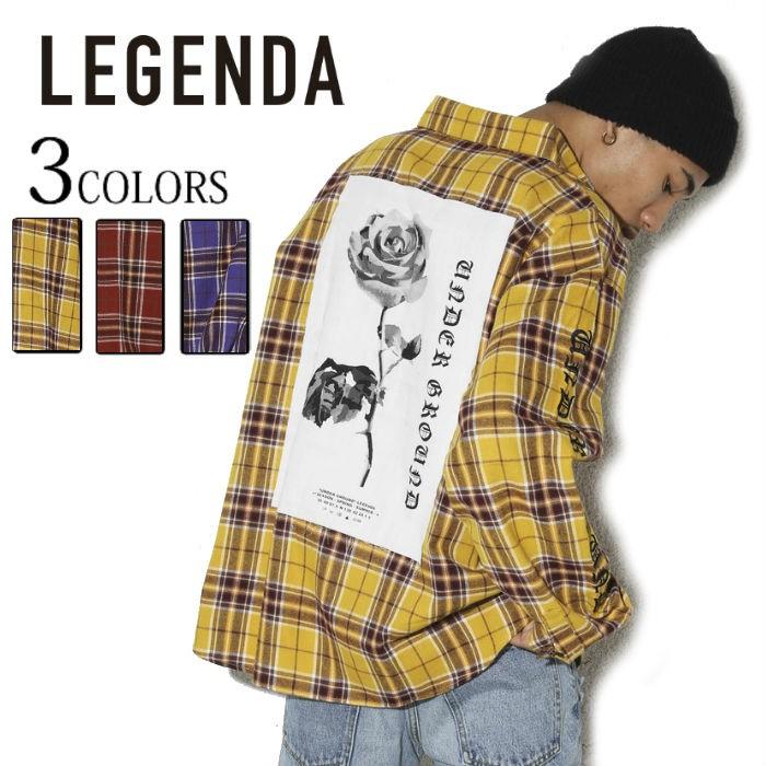 Legenda レジェンダ Rose オーバーサイズチェックシャツ カジュアル ストリート ビッグサイズ ビッグシルエット Les138 Upper Gate 通販 Yahoo ショッピング