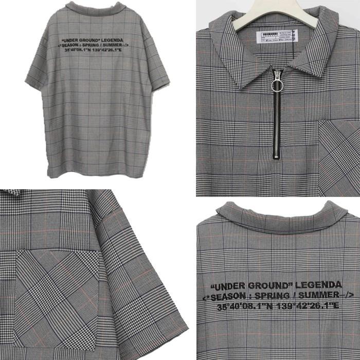 レジェンダ LEGENDA Glencheck Halfzip シャツ 半袖 メンズ レディース ユニセックス カジュアル ストーリート |  | 02