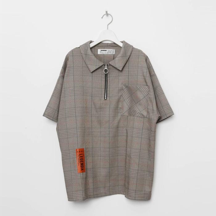 レジェンダ LEGENDA Glencheck Halfzip シャツ 半袖 メンズ レディース ユニセックス カジュアル ストーリート |  | 04