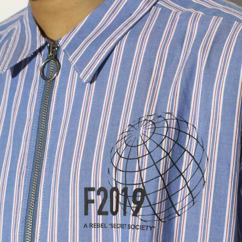 LEGENDA レジェンダ Deja-Vu Stripe shirts 長袖シャツ ストライプ プリントシャツ ジップ ZIP メンズ レディース ユニセックス カジュアル ストリート系 |  | 05