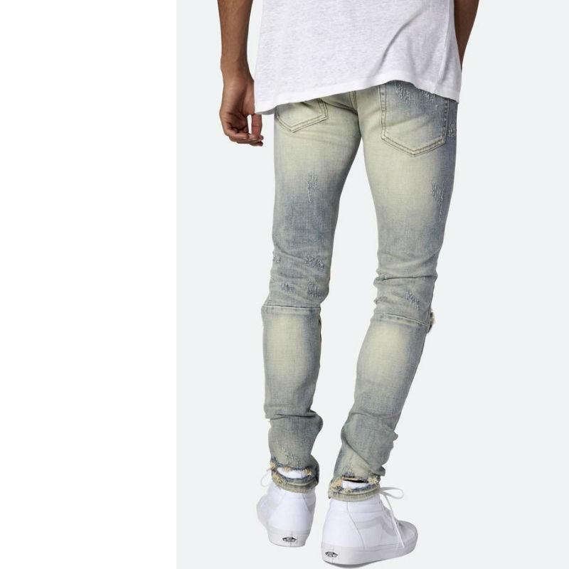 mnml ミニマル M47 STRETCH DENIM ストレッチ 裾ZIPジップ ダメージ