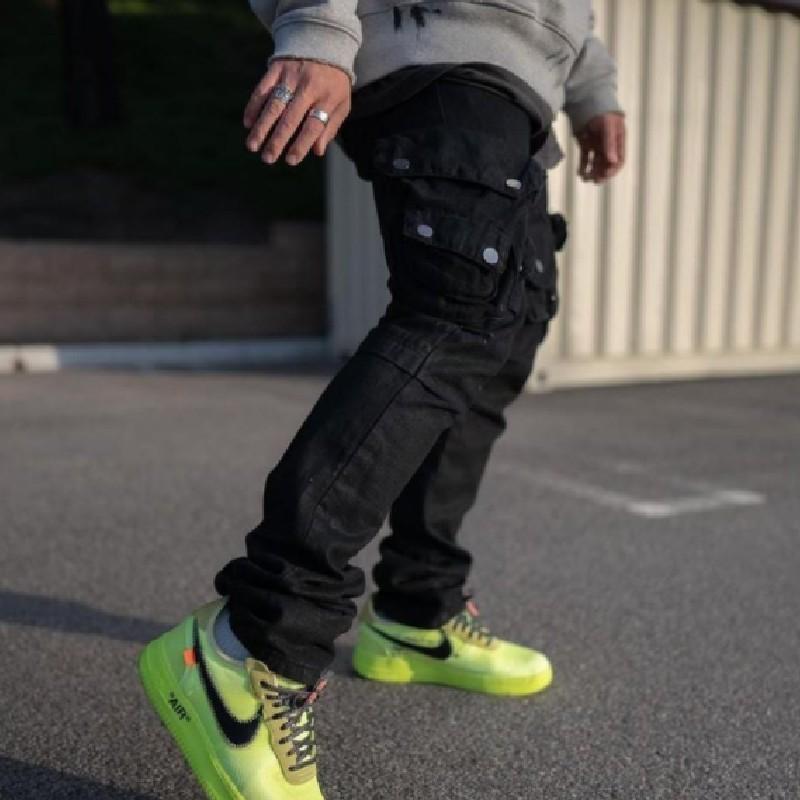 mnml ミニマル WAXED DENIM CARGO PANTS カーゴデニム メンズ mnml ミニマル WAXED DENIM CARGO PANTS カーゴデニム メンズ