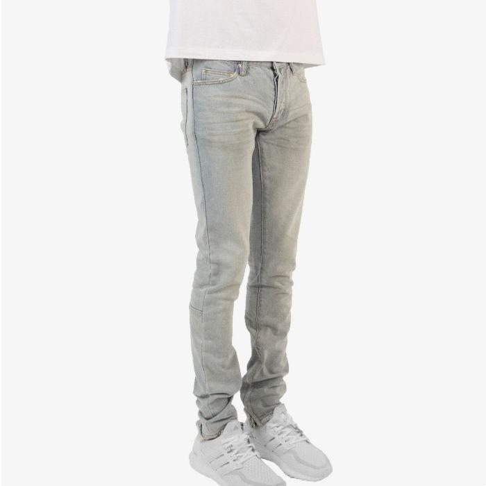 mnml ミニマル Denim Blue 裾ZIP ジップ クラッシュデニムパンツ スリム スキニーパンツ デニム ブランド |  | 01