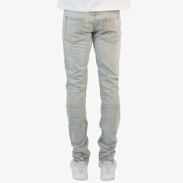 mnml ミニマル Denim Blue 裾ZIP ジップ クラッシュデニムパンツ スリム スキニーパンツ デニム ブランド |  | 03