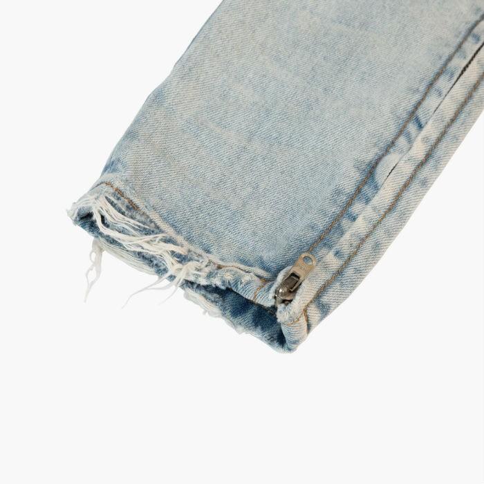 mnml ミニマル Denim Blue 裾ZIP ジップ クラッシュデニムパンツ スリム スキニーパンツ デニム ブランド |  | 04