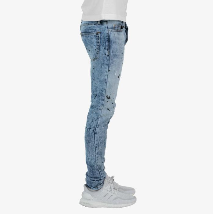 ミニマル 裾ZIP ジップ ダメージジーンズ mnml M69 Denim - Blue スキニーデニム メンズ スキニーパンツ |  | 02