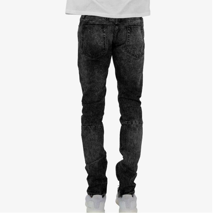 ミニマル 裾ZIP ジップ ダメージジーンズ mnml M70 DENIM BLACK クラッシュデニムパンツ スキニー ジーンズ |  | 03