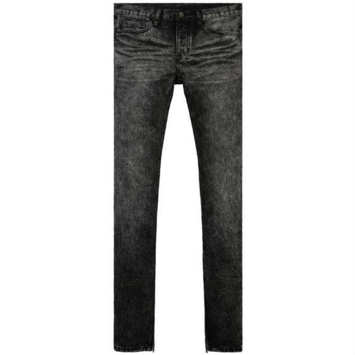 ミニマル 裾ZIP ジップ ダメージジーンズ mnml M70 DENIM BLACK クラッシュデニムパンツ スキニー ジーンズ |  | 04