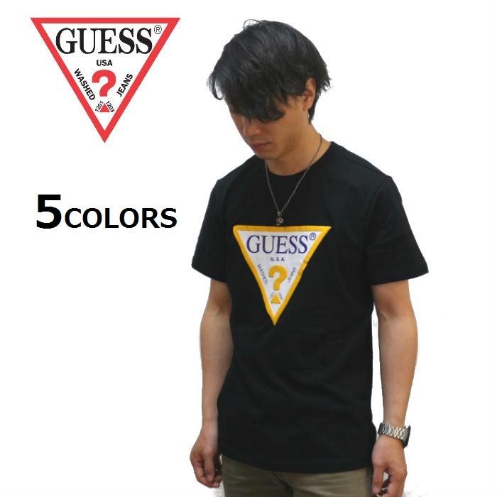 GUESS ゲス 発砲プリントカラーロゴ半袖Tシャツ メンズ レディース ユニセックス カジュアル ストリート トップス｜upper-gate