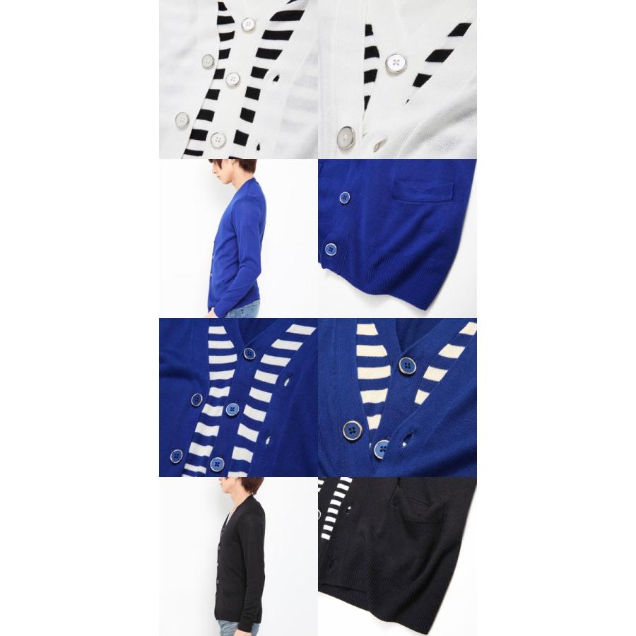 Murder License マーダーライセンス メンズ レイヤードボーダーニットカーディガン カーデ | Murder License | 02