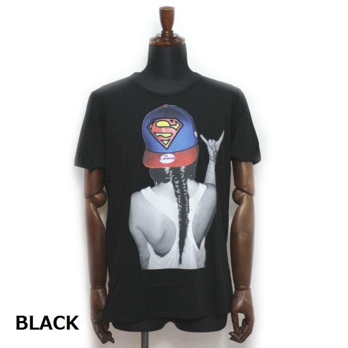 NO COMMENT PARIS ノーコメントパリ 半袖Tシャツ NC-TM.HIP09 Superman Cap メンズ SS T-SHIRT ホワイト ブラック 白 黒 インポート スーパーマン｜upper-gate｜04