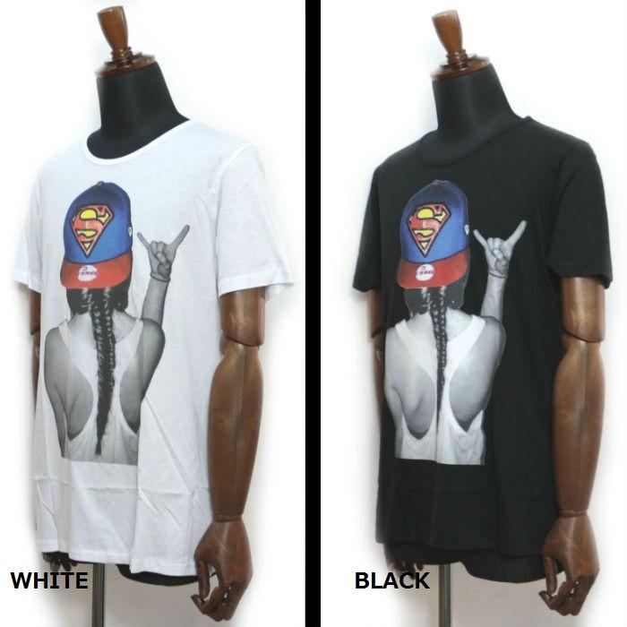 NO COMMENT PARIS ノーコメントパリ 半袖Tシャツ NC-TM.HIP09 Superman Cap メンズ SS T-SHIRT ホワイト ブラック 白 黒 インポート スーパーマン｜upper-gate｜06