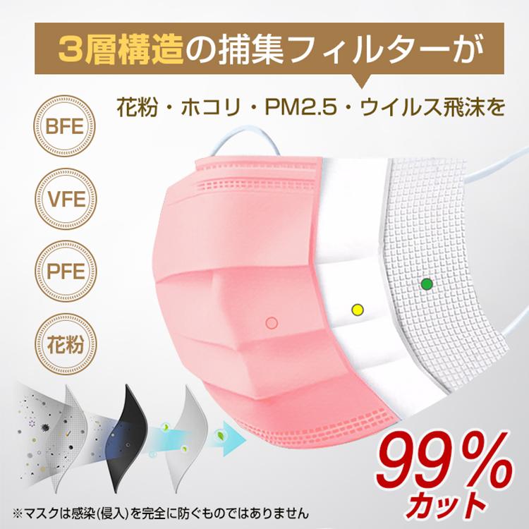 血色マスク 50枚 血色カラー やわらかマスク 不織布 カラーマスク 不織布マスク カラー 夏用マスク 血色不織布マスク |  | 08