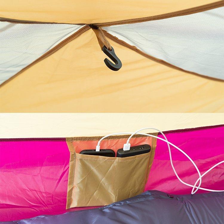 ワンタッチテント 4〜5用 ビーチテント 4人用 軽量 フルクローズ 蚊帳 簡易 ドーム 日よけ ファミリー キャンプ アウトドア グレー グリーン コーヒー オーカ |  | 08