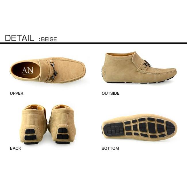 AN ドライビングシューズ メンズ チャッカブーツ 靴 モカシン : UPPER