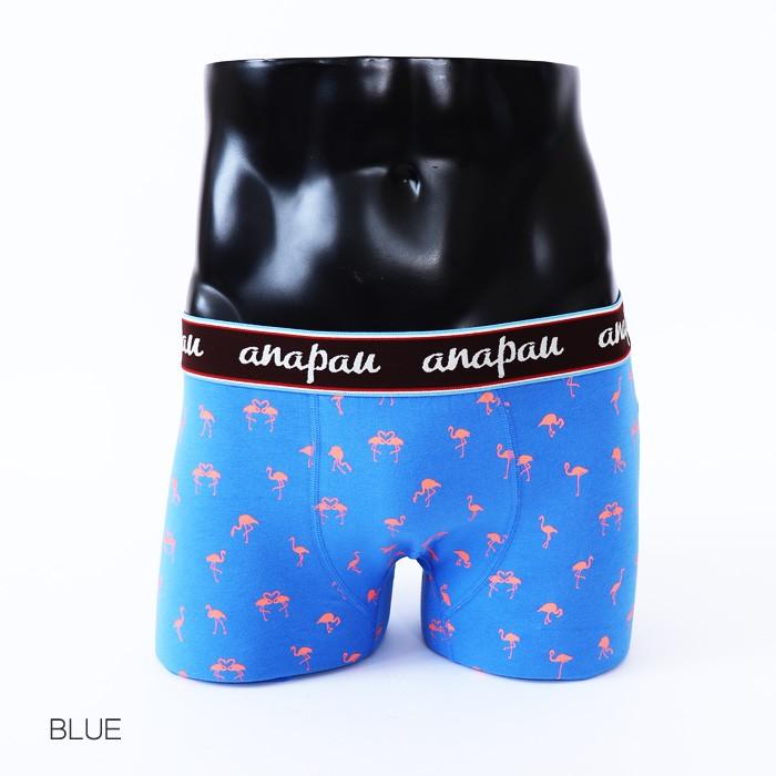 anapau アナパウ フラミンゴハート ボクサーパンツ ブルー ピンク 下着 メンズ ギフト プレゼント 誕生日 かわいい おしゃれ ボクサー 日本製 MADE IN JAPAN |  | 04