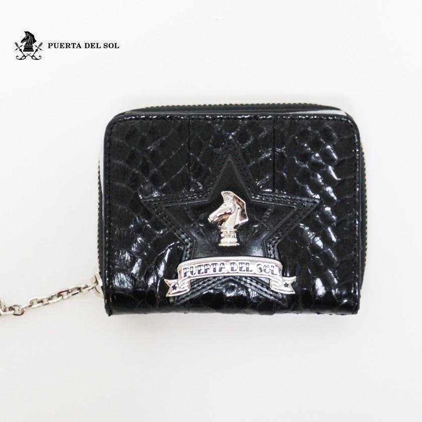 PUERTA DEL SOL プエルタデルソル メタルプレートスネークロングウォレット ミニ 小さい コインケース 長財布 | PUERTA DEL SOL
