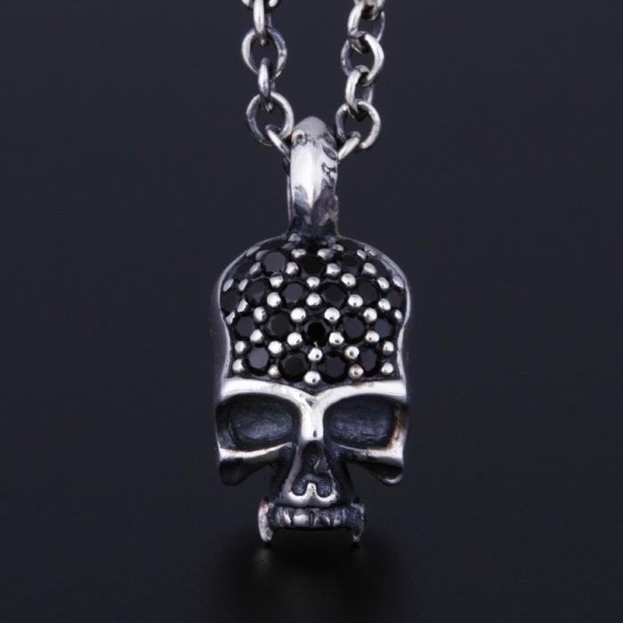 Roen BLACK ロエンブラック シルバー925 ジルコニアパヴェ スカルペンダント ネックレス | Roen | 02